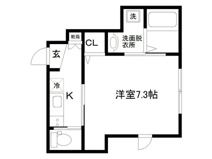 CREATE INC(1K/1階)の間取り写真