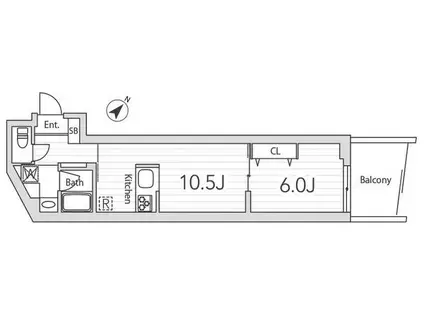 GRANDUO三軒茶屋VI(1LDK/B1階)の間取り写真