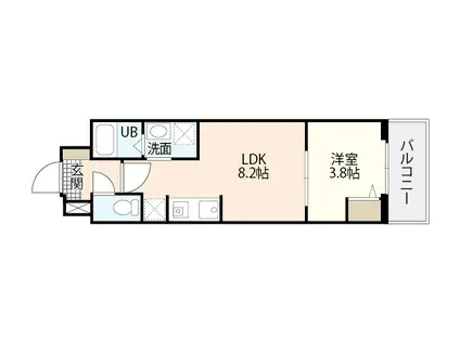 ウェンディ幟町(1LDK/5階)の間取り写真