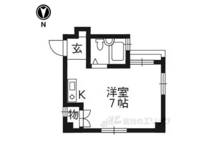 アンフィニビル(ワンルーム/4階)の間取り写真