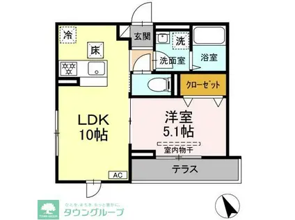 シャルマン(1LDK/1階)の間取り写真