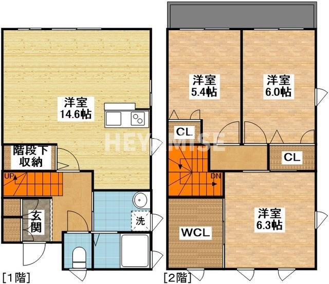 プレ・デュ・シエル(3LDK/1階)の間取り写真