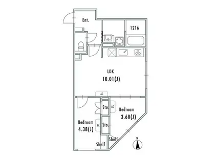 GRAN PASEO大森II(2LDK/2階)の間取り写真