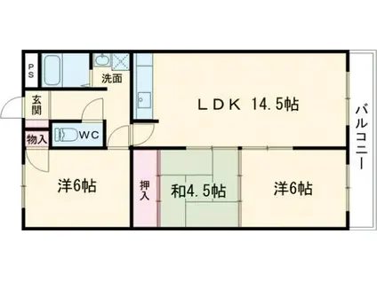 沼ノ端ハイツA(3LDK/3階)の間取り写真