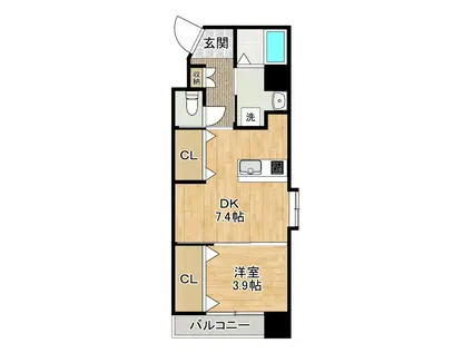 アルゴヴィラージュ天神II(1DK/10階)の間取り写真