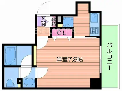 アクティコート京橋(1K/4階)の間取り写真