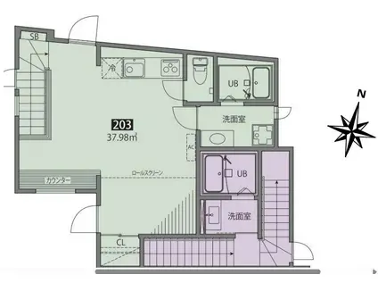 リーフテラス仙川(1LDK/2階)の間取り写真