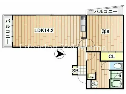ヴィラMGII(1LDK/3階)の間取り写真