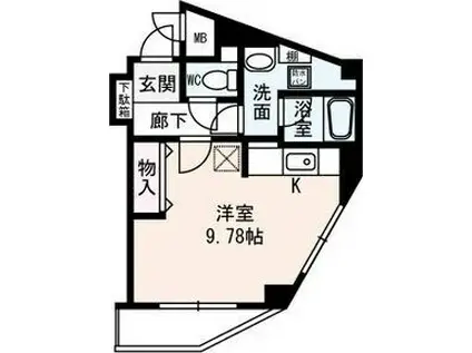 PARK HOUSE HINO(ワンルーム/3階)の間取り写真