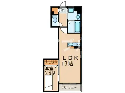 プレステージ梅満(1LDK/1階)の間取り写真
