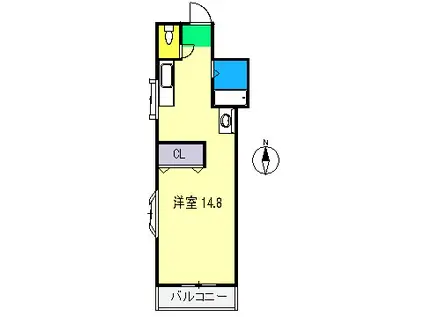 メゾンレーヴ(ワンルーム/1階)の間取り写真