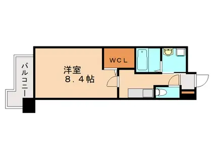 サンシャイン.プリンセス青山(1K/9階)の間取り写真
