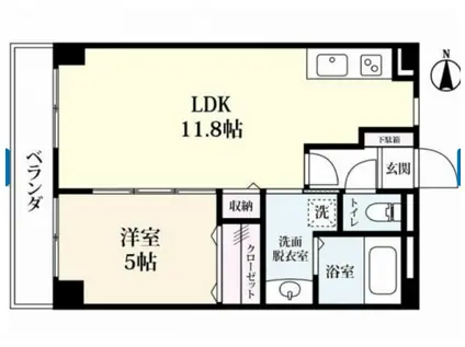 シンフォニィ駅前中央(1LDK/2階)の間取り写真