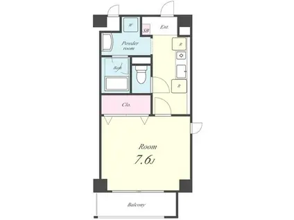 リバーサイド安藤II(1K/3階)の間取り写真