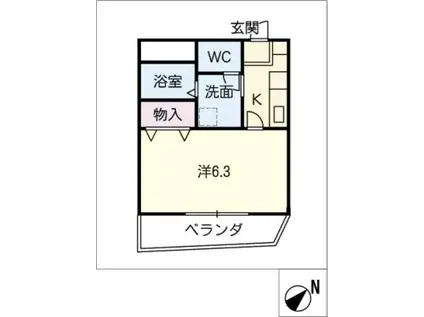 アクティブワンいとうや(1K/3階)の間取り写真