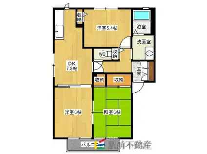 ドミール医大北B(3DK/1階)の間取り写真