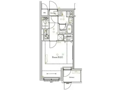 RELUXIA TOKYO ノース(1K/1階)の間取り写真