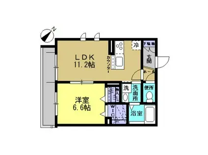 セルセII(1LDK/2階)の間取り写真