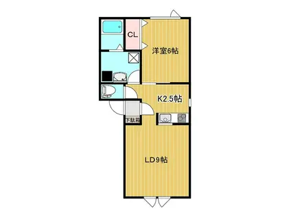 グレイスハイム(1LDK/2階)の間取り写真