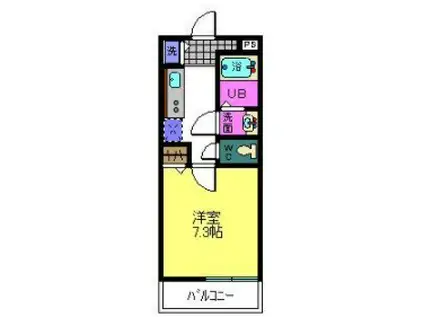 ラ・ユーミン松之浜(1K/2階)の間取り写真