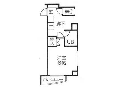 トランプ(1K/2階)の間取り写真