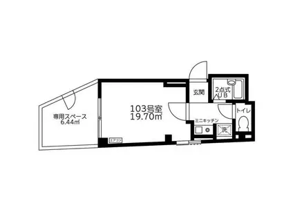 マイルーム赤坂PARTII(1K/1階)の間取り写真
