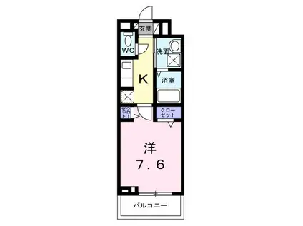 フィオーレIOGI(1K/2階)の間取り写真