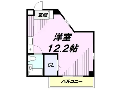 センターヴィレッジ(ワンルーム/2階)の間取り写真