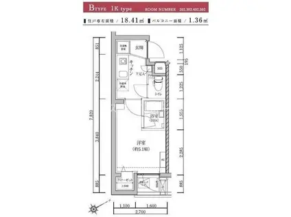 VERXEED STAIR鶴見市場駅前(1K/3階)の間取り写真