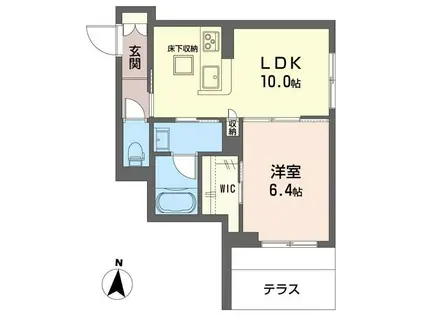 シャーメゾン大和東レジデンス(1LDK/1階)の間取り写真