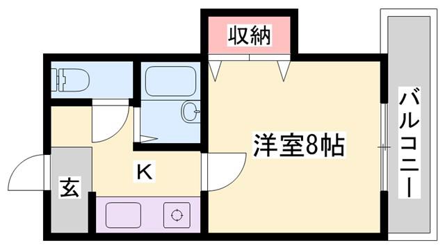 頼安コーポ(1K/2階)の間取り写真