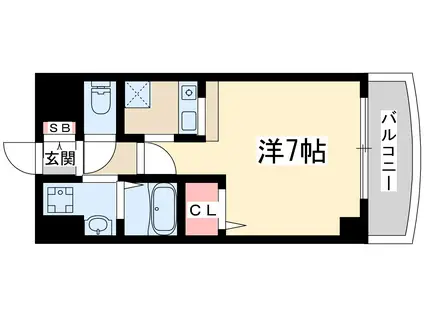 ノルデンハイム新大阪Ⅱ(1K/8階)の間取り写真