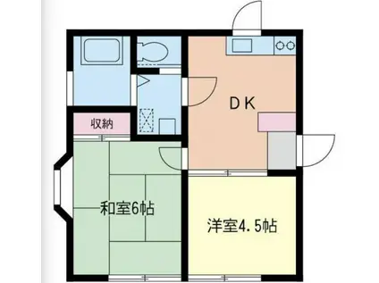 ラーク永田(2DK/1階)の間取り写真