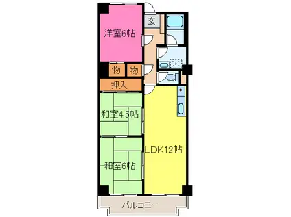 セルサス加茂(3LDK/4階)の間取り写真