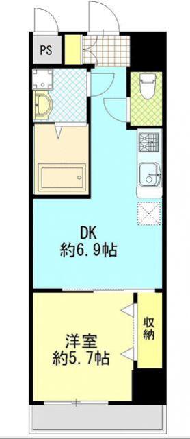 リデアル顕徳(1DK/4階)の間取り写真