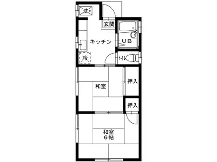 小島ハイツ(2DK/2階)の間取り写真