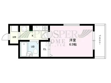 プレアール東中浜(1K/2階)の間取り写真