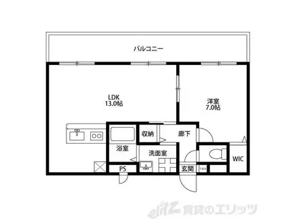 アンプルールフェールハンナハンナ(1LDK/2階)の間取り写真