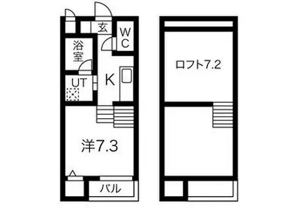 地下鉄桜通線 太閤通駅 徒歩6分 2階建 築10年(1K/2階)の間取り写真