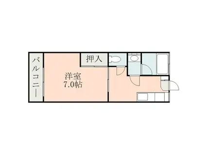 水前寺ハイツ(1K/3階)の間取り写真