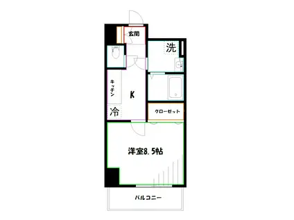 GLANPIA(1K/6階)の間取り写真