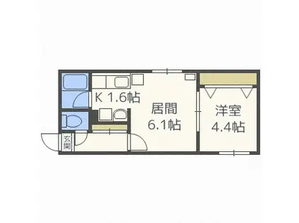 コムフォート南平岸(1LDK/4階)の間取り写真