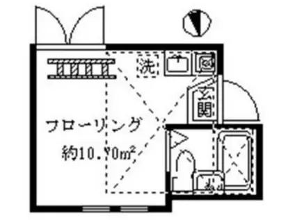 シエスタローズ(ワンルーム/2階)の間取り写真