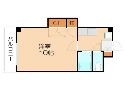 アーバンフィールド東II(1K/1階)の間取り写真