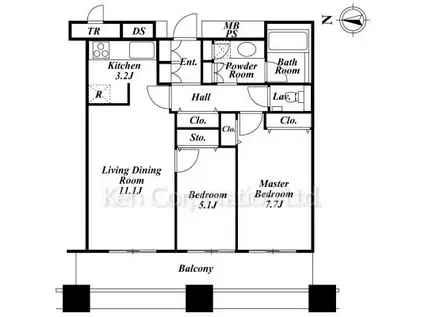 芝浦アイランド エアタワー(2LDK/25階)の間取り写真