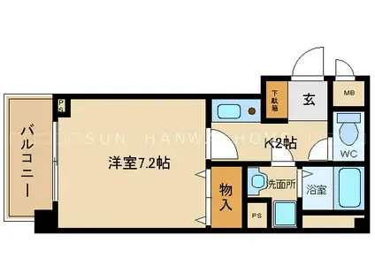 朝風マンション2番館(1K/3階)の間取り写真