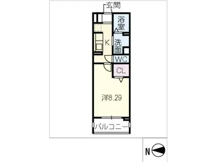 ノーブル ユーダイ(1K/1階)の間取り写真