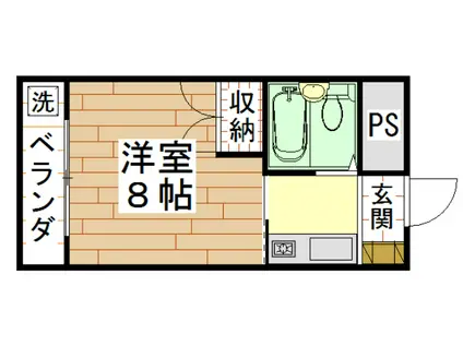 プリエール光陽(1K/2階)の間取り写真