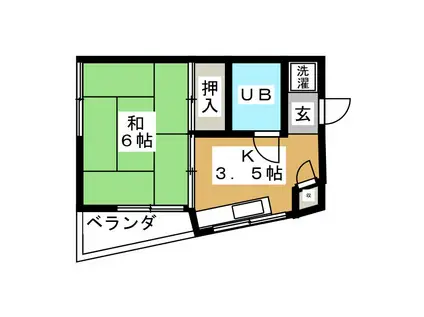 メゾン・ド・ブラン(1K/4階)の間取り写真