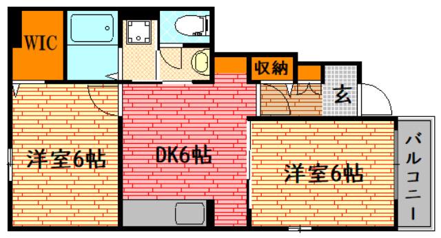 クローバーM(2DK/1階)の間取り写真